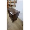 Image 2 : Dark-Stained Wooden Accent Cabinet with Drawer and Louvered Doors28 x 26 x 17"