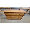 Image 1 : Light Wood Six-Drawer Dresser with Round Knob Pulls 30 x 48 x 18"