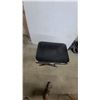 Image 2 : Black Campaign-Style Side Table with Single Drawer and X-Base 24 x 19 x 13"
