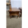 Image 3 : Pair of French Provincial Style Two-Drawer Wooden End Tables with Cabriole Legs 22 x 20 x 28"