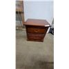 Image 1 : Traditional Two-Drawer Wooden Nightstand with Brass Bail Pull Handles 25 x 18 x 24"