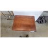 Image 3 : Traditional Two-Drawer Wooden Nightstand with Brass Bail Pull Handles 25 x 18 x 24"
