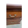 Image 5 : Traditional Two-Drawer Wooden Nightstand with Brass Bail Pull Handles 25 x 18 x 24"