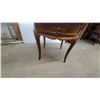 Image 4 : Round Wooden French Provincial Side Table with Drawer and Cabriole Legs 22" Hgt. ×25"