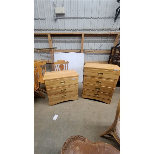 Stanley Furniture Light Wood Dressers with Brass D-Pull Handles, 3-Drawer 38 x 31 x 16"
