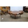 Image 1 : Rococo Revival Style Carved Wood Coffee Table with Shaped Top and Cabriole Legs 16 x 36 x 17"