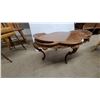 Image 4 : Rococo Revival Style Carved Wood Coffee Table with Shaped Top and Cabriole Legs 16 x 36 x 17"