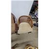Image 4 : Pair of Vintage Armchairs With Bentwood Frame and Cane Back Upholstered Seats
