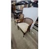Image 5 : Pair of Vintage Armchairs With Bentwood Frame and Cane Back Upholstered Seats