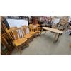 Image 1 : Light Oak Oval Dining Table and Tapered Legs 30 x 59 x 35" and 4 Chairs