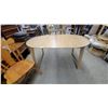 Image 2 : Light Oak Oval Dining Table and Tapered Legs 30 x 59 x 35" and 4 Chairs