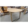 Image 3 : Light Oak Oval Dining Table and Tapered Legs 30 x 59 x 35" and 4 Chairs