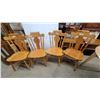Image 6 : Light Oak Oval Dining Table and Tapered Legs 30 x 59 x 35" and 4 Chairs