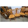 Image 9 : Light Oak Oval Dining Table and Tapered Legs 30 x 59 x 35" and 4 Chairs