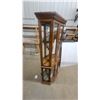 Image 2 : Traditional Wooden Curio Cabinet With Upper and Lower Glass Doors and Mirrored Back 72 x 35 x 11"