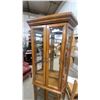 Image 6 : Traditional Wooden Curio Cabinet With Upper and Lower Glass Doors and Mirrored Back 72 x 35 x 11"