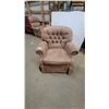 Image 1 : Beige Upholstered Tufted Back Armchair Swivel /Rocker