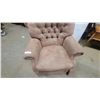 Image 3 : Beige Upholstered Tufted Back Armchair Swivel /Rocker