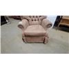Image 4 : Beige Upholstered Tufted Back Armchair Swivel /Rocker