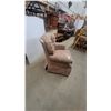 Image 5 : Beige Upholstered Tufted Back Armchair Swivel /Rocker