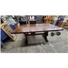 Image 1 : Ethan Allen Old Tavern Colonial Style Extendable Dining Table With Carved Pedestal Base