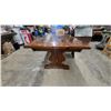 Image 2 : Ethan Allen Old Tavern Colonial Style Extendable Dining Table With Carved Pedestal Base