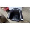 Image 3 : Espresso Faux Leather Accent Barrel Tub Chair