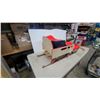 Image 4 : Vintage Wooden Child's Sled with Red Metal Runners and Faux Fur Cushion