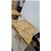Image 4 : Pair of Bamboo Folding Side Tables with Slatted Tops and X-Frame Legs 25 x 15 x 15"