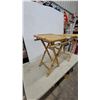 Image 6 : Pair of Bamboo Folding Side Tables with Slatted Tops and X-Frame Legs 25 x 15 x 15"