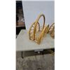 Image 3 : Pair of Natural Rattan Magazine Racks with Arched Handles and Slatted Bottoms