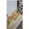Image 4 : Pair of Natural Rattan Magazine Racks with Arched Handles and Slatted Bottoms