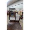 Image 4 : Antique Oak Washstand with Mirror and Towel Rack Cabinet Doors 66 x 30 x 18"