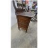 Image 6 : Antique Oak Washstand with Mirror and Towel Rack Cabinet Doors 66 x 30 x 18"