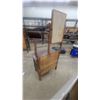 Image 8 : Antique Oak Washstand with Mirror and Towel Rack Cabinet Doors 66 x 30 x 18"