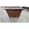 Image 9 : Antique Oak Washstand with Mirror and Towel Rack Cabinet Doors 66 x 30 x 18"