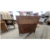 Image 9 : Antique Mission Style Quarter-Sawn Oak Sideboard with Mirror Hutch Top 54 x 54 x 22"