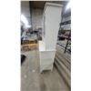 Image 2 : Antique Two-Piece Kitchen Painted Step Back Cabinet, White, Glass-Paned Doors, Two Drawers