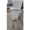 Image 3 : Antique Two-Piece Kitchen Painted Step Back Cabinet, White, Glass-Paned Doors, Two Drawers