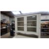 Image 6 : Antique Two-Piece Kitchen Painted Step Back Cabinet, White, Glass-Paned Doors, Two Drawers