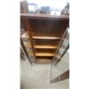Image 7 : Antique Early 20th Century Quarter-Sawn Oak Glass Door Display Cabinet with Casters 58 x 37 x 13"