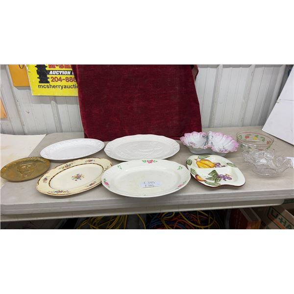 Assorted Serving Platters-John F. Kennedy 1917-1963 Brass Commemorative Medallion and More