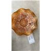 Image 9 : 3 Pieces of Marigold Carnival Glass: Dugan Poppy Show, Northwood Grape and Cable, Fenton Rose Show