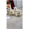 Image 5 : Vintage Ceramic Mushroom Kitchenware Set: Lidded Canisters, Mugs, Creamer