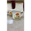 Image 9 : Vintage Ceramic Mushroom Kitchenware Set: Lidded Canisters, Mugs, Creamer