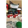Image 6 : Large Lot of Christmas Decor Including NOMA 4' Colour-Changing Fibre Optic Tree, Ornaments and More