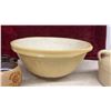Image 2 : 4 Pieces of Stoneware: Vintage Seaforth 6 Ounce Hairdressing Jug, Mixing Bowl, Crock, and More