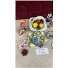 Image 2 : Porcelain Floral Baskets, Figurines, Ceramic Parrot, Fruit Basket, Trinket Box and More - 3 Broken