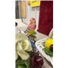 Image 7 : Porcelain Floral Baskets, Figurines, Ceramic Parrot, Fruit Basket, Trinket Box and More - 3 Broken
