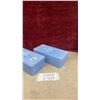 Image 2 : Pair of Vintage Jeannette Glass Delphite Blue Rectangular Lidded Refrigerator Dishes, 1930s-1950s